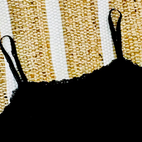 Black lace cami cotton tank top — cozy cotton shirt top - workwear -summ… - Picture 4 of 4